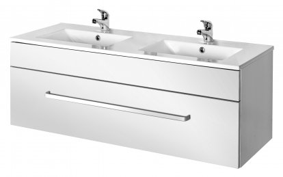 ASTON 120x42x45,2 spodní skříň vč.dvojumyvadla Slim bílá