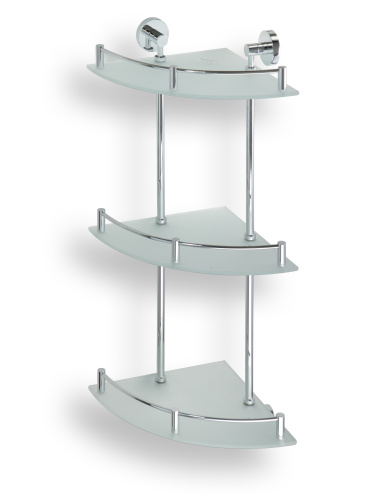 Doplněk OMEGA polička skleněná rohová trojita ECO