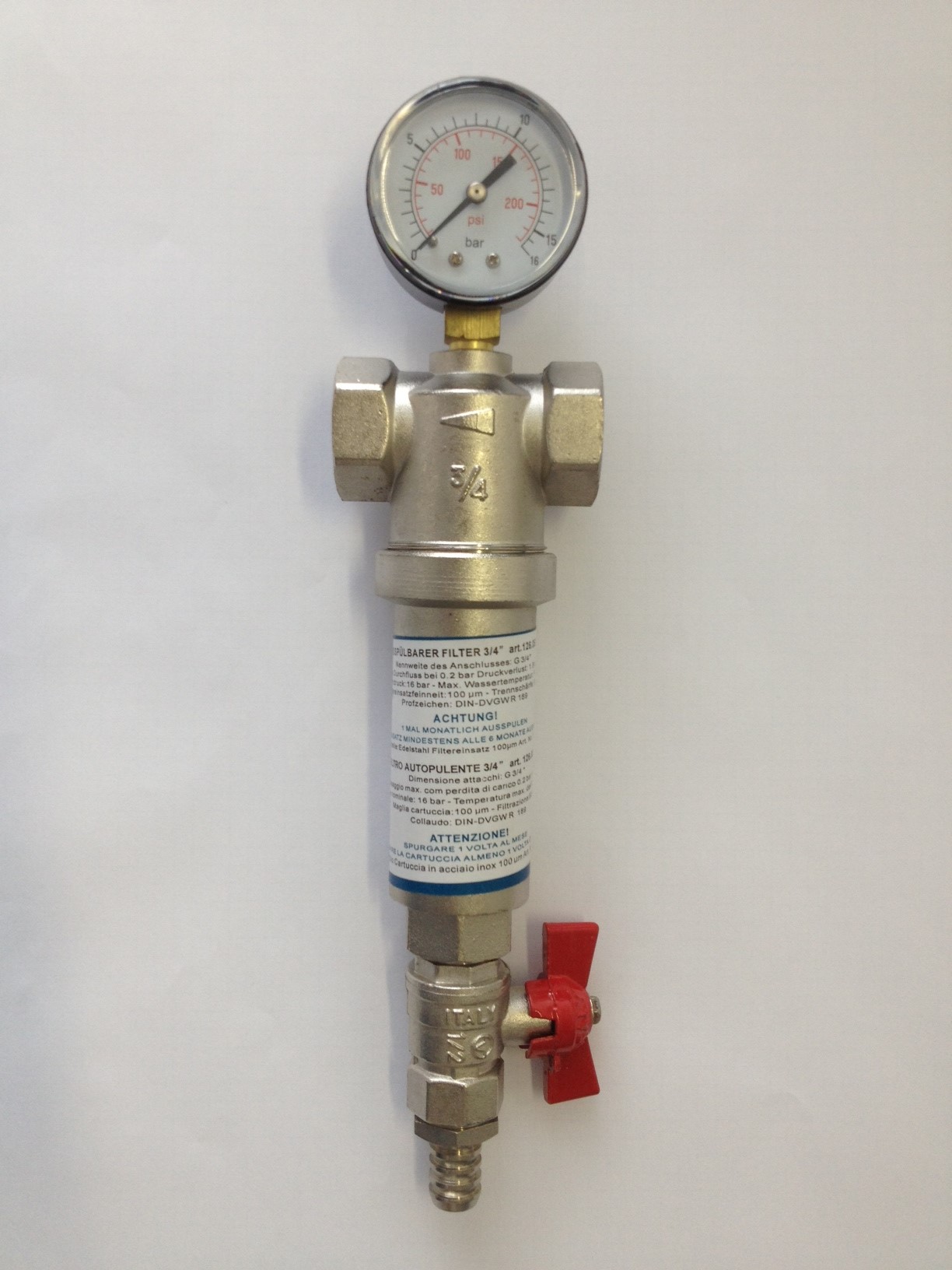 Filtr s vypouštěním 100 MCR 3/4" mosaz