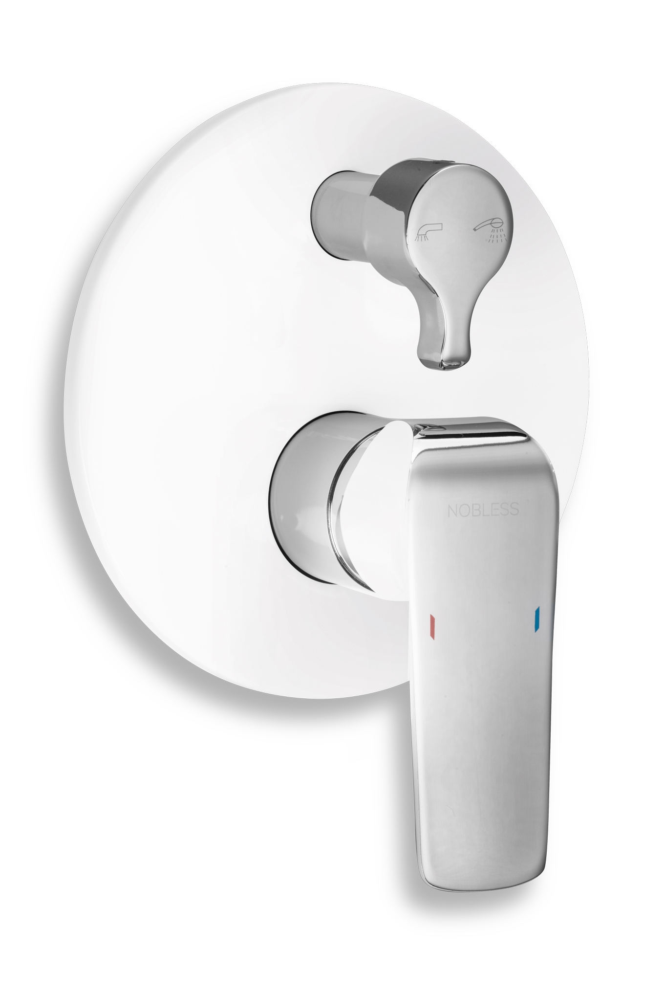 NOBLESS TINA baterie vanová podomítková s přepínačem bílá/chrom