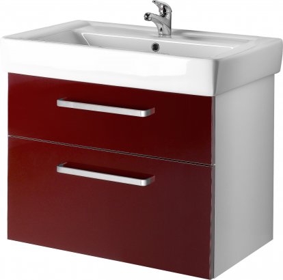 Q MAX 700 S skříňka s umyvadlem 700 Červená lesklá
