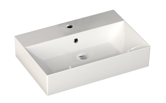 SISTEMA Keramické umyvadlo na desku 50x42cm, bílá