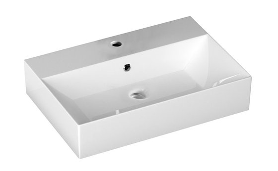 SISTEMA Keramické umyvadlo na deskunástěnné 60x42cm, bílá