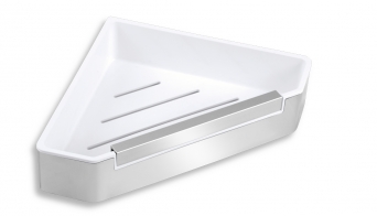 Sprchová polička se stěrkou na sprchový kout - rohová