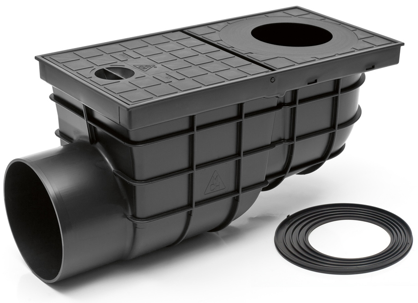 Vpust  CH kanalizační pro okapový svod černá 110 boční