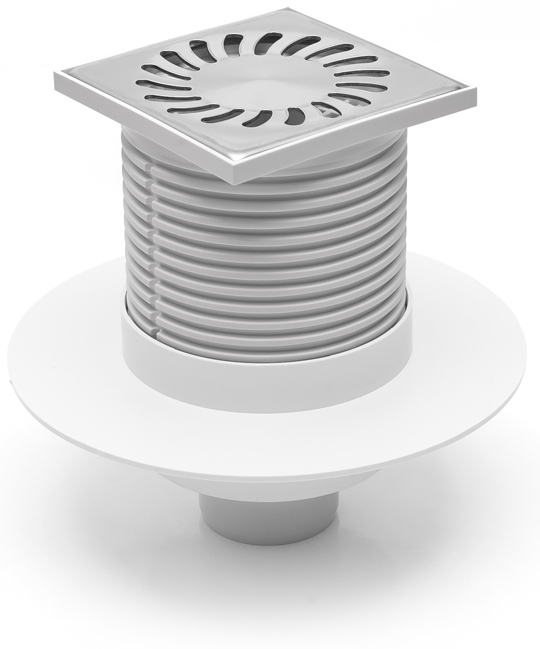 Vpust  CH podlahová 100 x 100 DN 50 spodní mřížka nerez