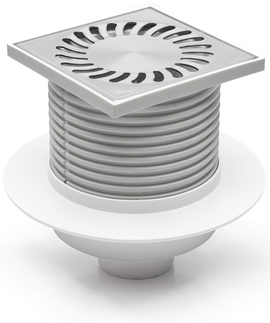 Vpust  CH podlahová 122 x 122 DN 50 spodní mřížka nerez NEPTUN