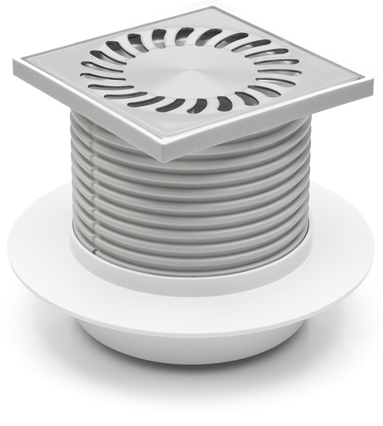 Vpust  CH podlahová 122 x 122 DN 50 spodní mřížka nerez