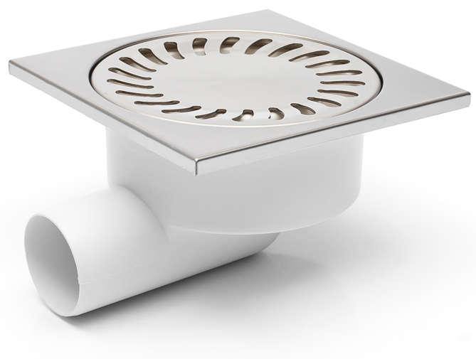 Vpust  CH podlahová 150 x 150 DN 50 boční mřížka nerez NEPTUN