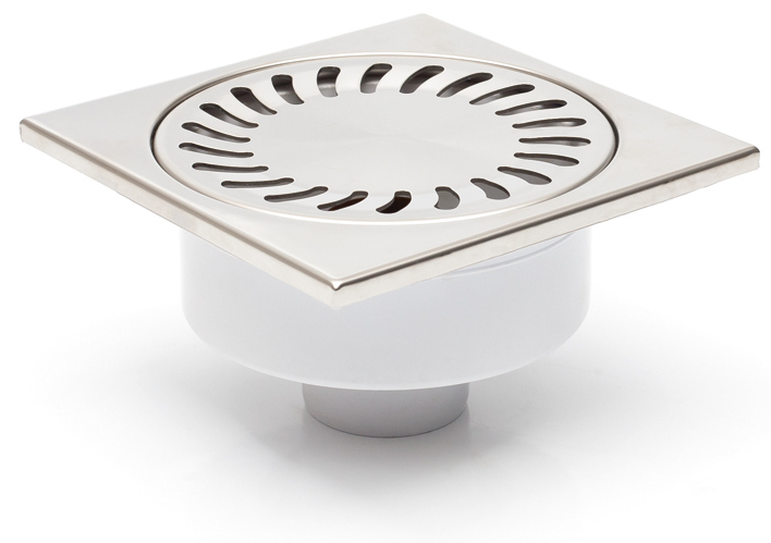 Vpust  CH podlahová 150 x 150 DN 50 spodní mřížka nerez NEPTUN