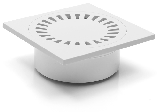 Vpust  CH podlahová 150 x 150 DN 50 spodní mřížka plast